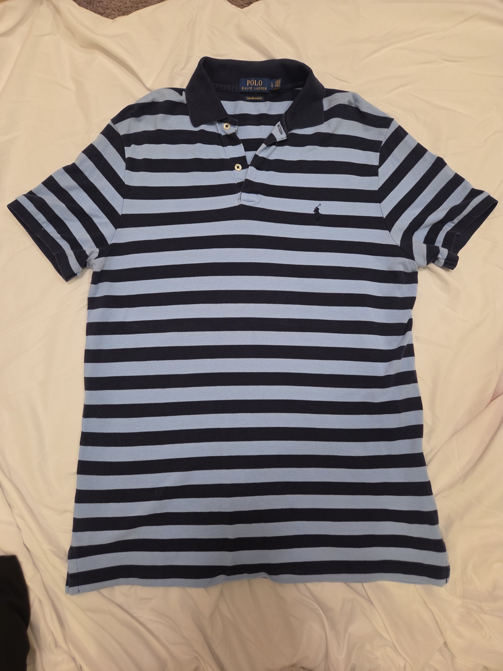 Polo by Ralph Lauren Navy & Light Blue Striped Short-Sleeve Polo